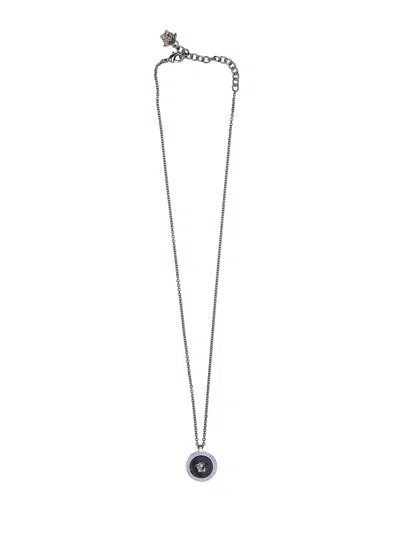 Versace Medusa Necklace In Palladium Black