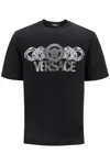 Versace Black T-shirt With Medusa Head Logo Print On The Front In Cotton Man