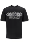 Versace Black T-shirt With Medusa Head Logo Print On The Front In Cotton Man In Black