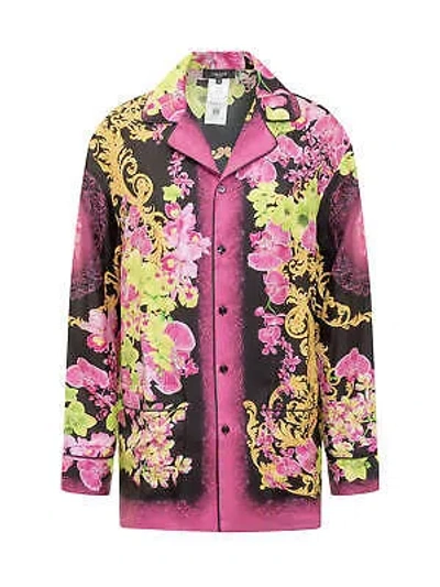 Pre-owned Versace Medusa Orchid Shirt In Purple