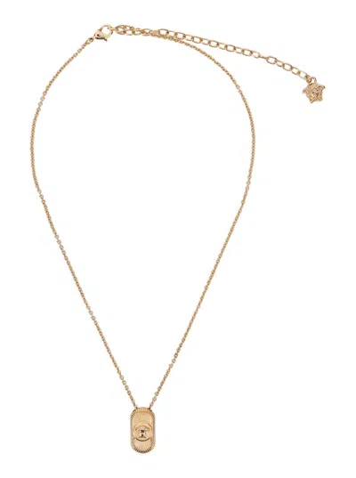 Versace Gold-colored Necklace With Medusa Head Pendant In Brass Man