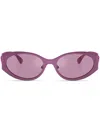 Versace Medusa Oval-frame Sunglasses In Pink