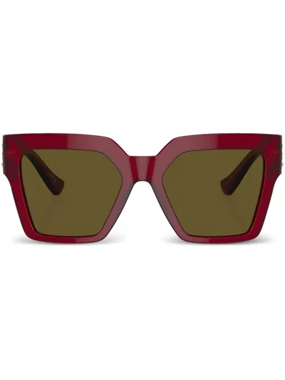Versace Oversized-sonnenbrille Mit Medusa In Red