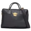 Versace Medusa Palazzo Black Calfskin G Emblem Laptop Briefcase Bag In Black