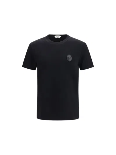 Versace Medusa Patch Crewneck T-shirt In Black