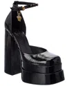 Versace Aevitas Patent Crystal Medusa Platform In Black