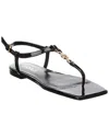 Versace 'medusa '95' Black Low Sandals With Logo Detail In Black