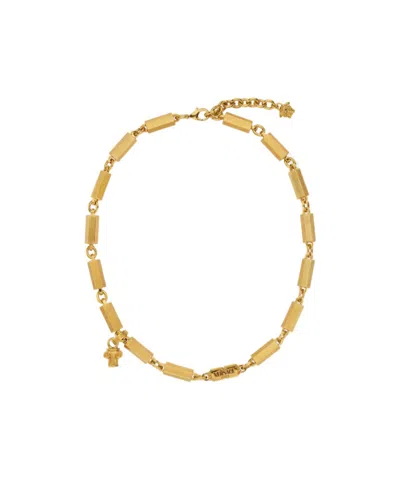 Versace Medusa-pendant Cylindrical Necklace In Blue