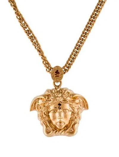 Pre-owned Versace Medusa Pendant Necklace, 20" In Multi