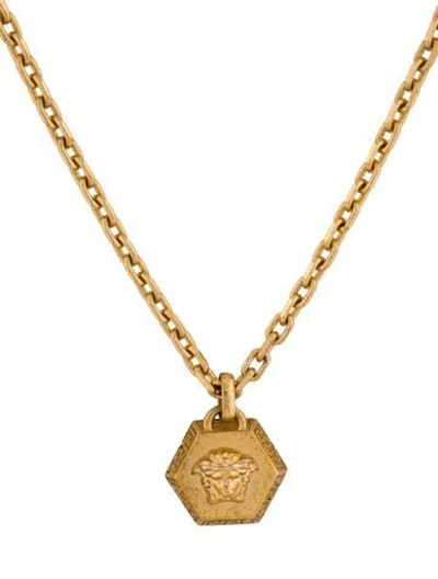 Pre-owned Versace Medusa Pendant Necklace, 21.5" In Multi