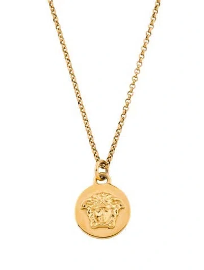 Pre-owned Versace Medusa Pendant Necklace, 22.25" In Multi