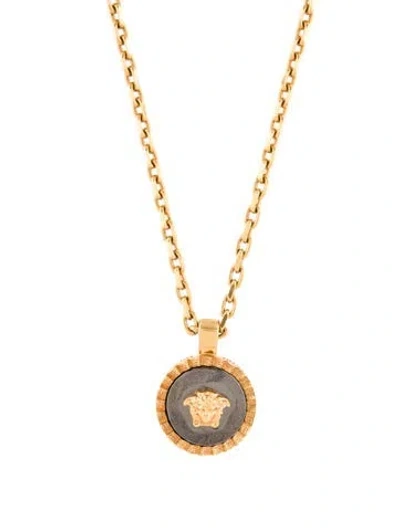 Pre-owned Versace Medusa Pendant Necklace, 23" In Multi