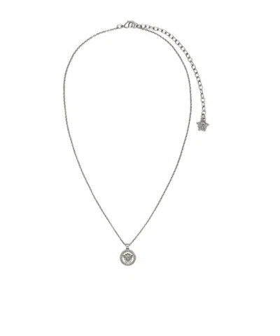 Versace Medusa Pendant Necklace In Gray