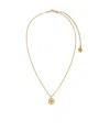 Versace Logo Plaque Chain Necklace In Yellow