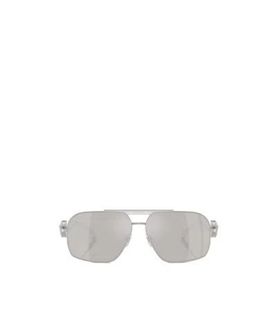 Versace Medusa Pilot-frame Sunglasses In Silver