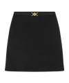 Versace Double Wool Crepe Midi Skirt In Black