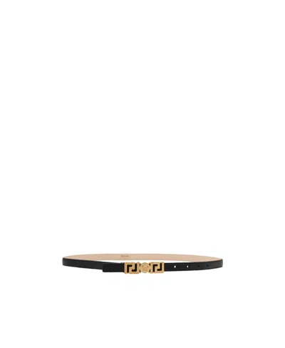 Versace Medusa Plaque Buckle Belt In Nude