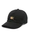 Versace Men Black Cotton Baseball Cap In Black