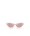 Versace Bright Greca Embellished Cat-eye Sunglasses In Pink
