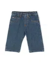 Versace Medusa-plaque Cotton Jeans In Blue