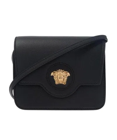 Versace Medusa-plaque Crossbody Bag In Black