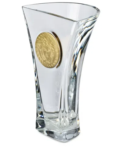 Versace Medusa-plaque Crystal Vase (28cm) In White