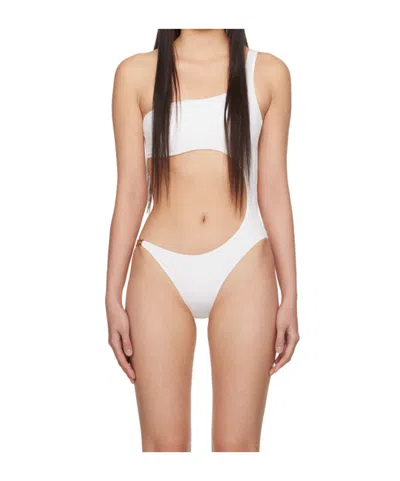 Versace Medusa-plaque Cut-out Swimsuit In White