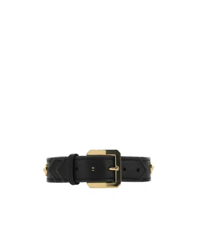 Versace Medusa Plaque Detail Dog Collar In Black
