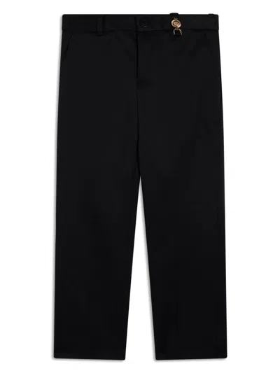 Versace Kids' Medusa Plaque Detail Trousers In Black