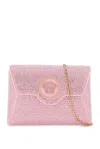 Versace Crystal La Medusa Envelope Clutch In Pink