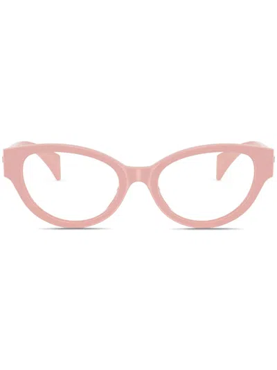 Versace Medusa-plaque Glasses In Pink
