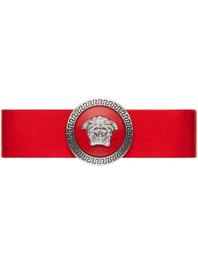 Versace Medusa-plaque Hair Clip In Red