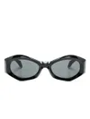 Versace Medusa Plaque Irregular-frame Sunglasses In Black