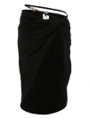 Versace Medusa-plaque Jersey Beach Skirt In Black