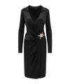 Versace Satin Dress With Safety Pin In Black