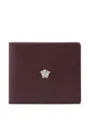 Versace Medusa-plaque Leather Wallet In Burgundy