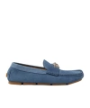 Versace La Medusa Suede Driver Shoes In Blue
