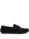 Versace Medusa-plaque Loafers In Brown