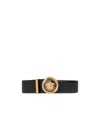 Versace Medusa Plaque Logo Buckle Belt In Black