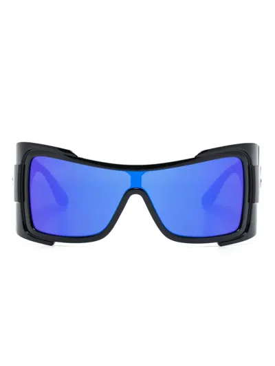 Versace Medusa-plaque Mask-frame Sunglasses In Black
