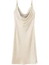 Versace Metal Mesh Slip Midi Dress In Neutrals