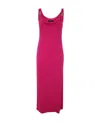 Versace Fuchsia Midi Dress With Medusa Plaque In Pink