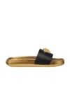 Versace Medusa-plaque Open-toe Sandals In Black