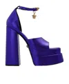 Versace Medusa-plaque Open-toe Sandals In Blue