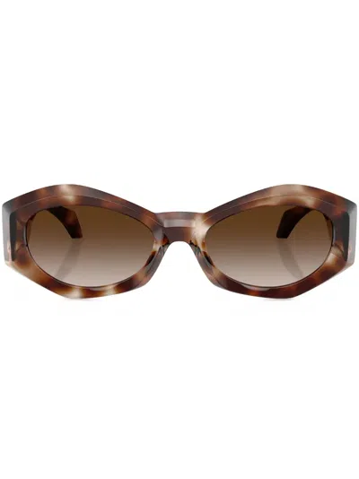 VERSACE MEDUSA-PLAQUE OVAL-FRAME SUNGLASSES