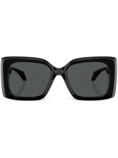 Versace Medusa-plaque Oversized-frame Sunglasses In Black