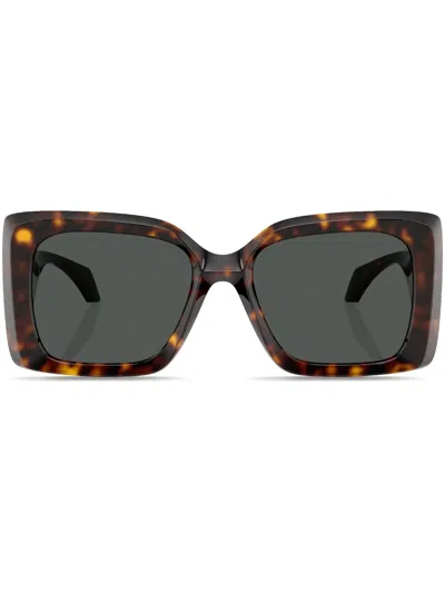 Versace Medusa-plaque Oversized-frame Sunglasses In Dark Grey
