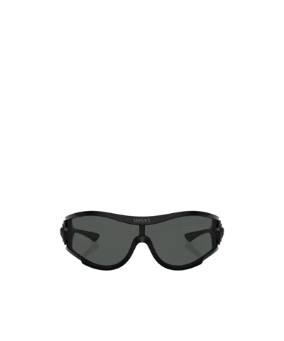 Versace Medusa-plaque Pilot-frame Sunglasses In Black