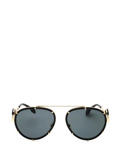 Versace Medusa Plaque Pilot-frame Sunglasses In Blue