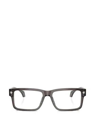 Versace Medusa Plaque Rectangle-frame Glasses In Red